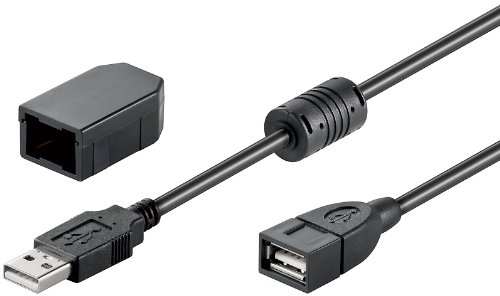 10er Set USB 2.0 Hi-Speed Verlängerungskabel A Stecker auf A Buchse Zugentlastung schwarz 2m von goobay