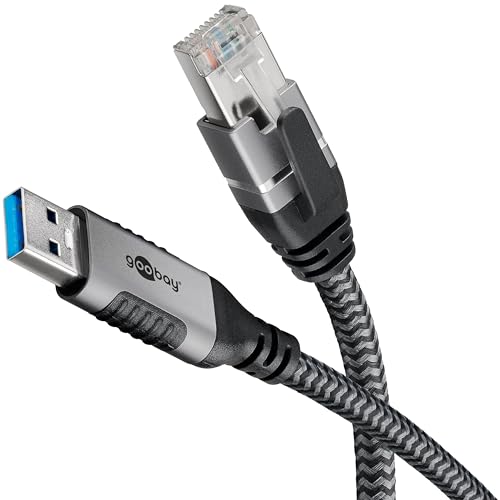 Goobay 70499 USB-A auf RJ45 Ethernet CAT 6 Kabel für stabile kabelgebundene Internetverbindung mit Router/Modem/Netzwerk Switch/Ersetzt USB auf RJ45 Adapter / 1 Gbit/s / 3 Meter von goobay