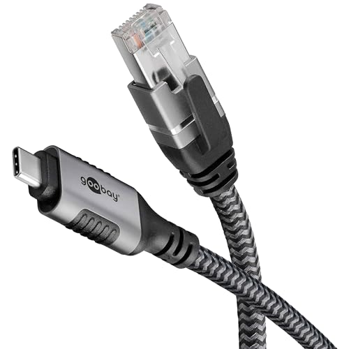 Goobay 70698 USB-C auf RJ45 Ethernet CAT 6 Kabel für stabile kabelgebundene Internetverbindung mit Router/Modem/Netzwerk Switch/Ersetzt USB auf RJ45 Adapter / 1 Gbit/s / 2 Meter von goobay