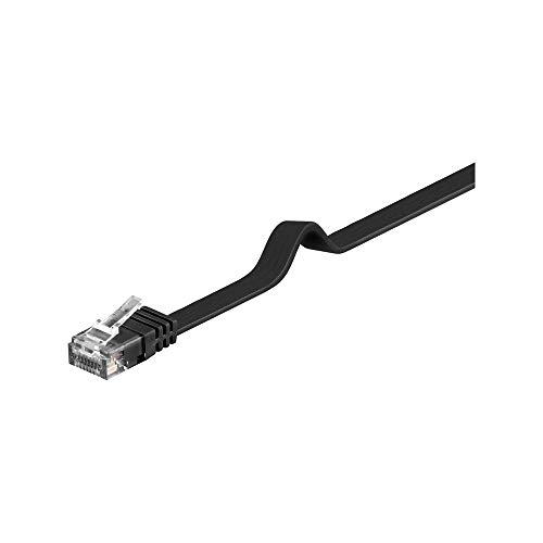 Goobay 95379 CAT 6 Flach-Patchkabel, U/UTP, Schwarz - Kupfermaterial von goobay