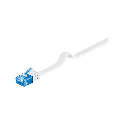 Goobay 96336 CAT 6A Kabel Flachkabel / U/UTP Patchkabel / 500 MHz Netzwerkkabel flach / RJ45 Stecker Internetkabel / Flaches LAN Kabel 3m / Weiß / 3 Meter von goobay