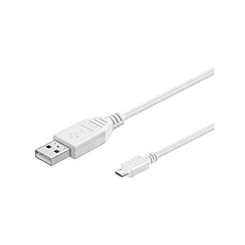 goobay 96195 Micro USB-Kabel 2.0, für Smartphones, Kameras, MP3-Player etc. 5 Meter, weiß von goobay