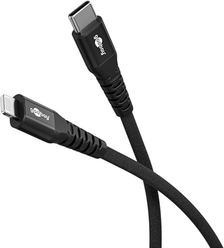 goobay USB-C auf Lightning 60W / 2m / Flexibles Textilkabel / 480 Mbits Ladekabel USB C/Supersoft/Schnellladekabel Apple Lightning Kabel/USB Typ C Stoffkabel/Schwarz / 74516 goobay USB-C auf Lightning 60W / 2m / Flexibles Textilkabel / 480 Mbits Ladekabel USB C/Supersoft/Schnellladekabel Apple Lightning Kabel/USB Typ C Stoffkabel/Schwarz / 74516 von goobay