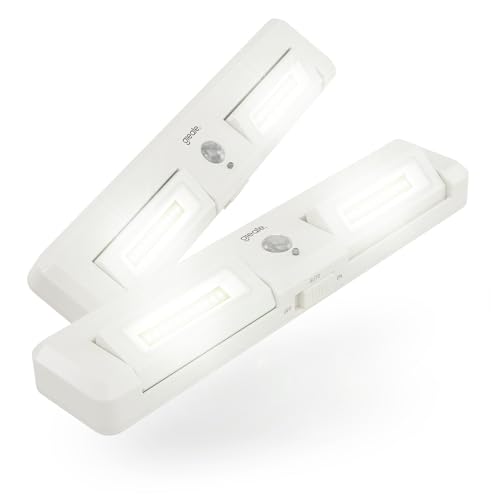 greate 2x LED Lichtleiste mit Bewegungsmelder innen batteriebetrieben - LED Schrankbeleuchtung mit Bewegungsmelder & einstellbarer Lichtstrahlung für Schrank, Treppe uvm - Schrankbeleuchtung Batterie von greate.