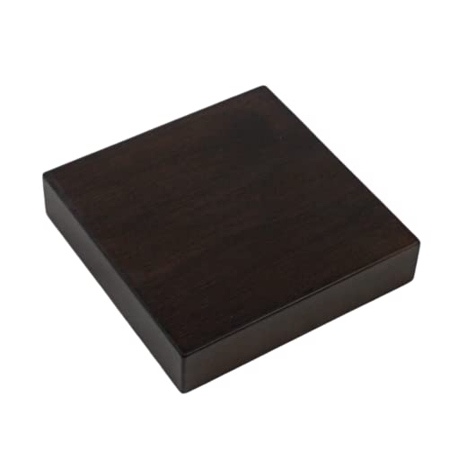 Gerade Holz-Sockel, Massivholz, dunkle Walnuss-Oberfläche, verschiedene Maße (14 x 14 x 3) von greca
