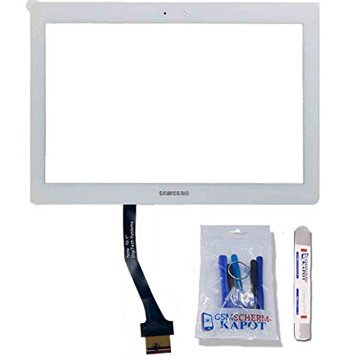 gsmschermkapot Für Samsung GT-P5100 P5113 N8000 N8010 N8013 Galaxy Tab 2 10.1 Touchscreen Digitizer Ersatz Reparatur kit (Weiß) von gsmschermkapot