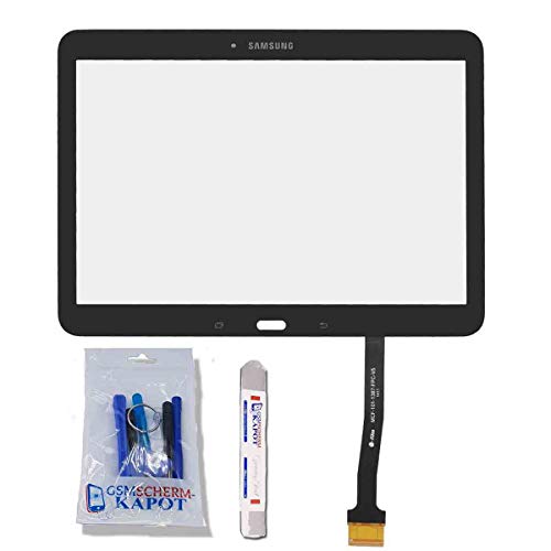 gsmschermkapot für Samsung Galaxy Tab 4 10.1 SM-T530 T531 T535 Weißer Touchscreen Digitizer Panel Glasersatzteil + Vorinstallierter Klebstoff mit Werkzeugkit (Schwarz) von gsmschermkapot