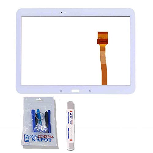 gsmschermkapot für Samsung Galaxy Tab 4 10.1 SM-T530 T531 T535 Weißer Touchscreen Digitizer Panel Glasersatzteil + Vorinstallierter Klebstoff mit Werkzeugkit (Weiß) von gsmschermkapot