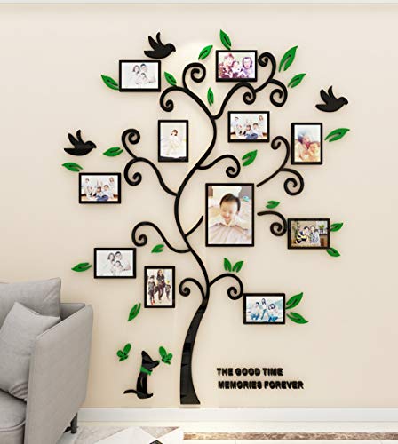 Wandaufkleber Baum Wandtattoo 3D DIY Familie Bilderrahmen Foto Sticker Familie Wandbilder Wandkunst für Hause Wohnzimmer Schlafzimmer von guangmu