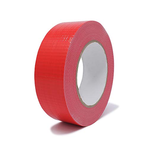 gws Gewebe-Klebeband Premium Qualität | Naturkautschuk-Panzer-Duct-Tape | von Hand reißbar | Steinband | Länge 50m (1 Rolle, rot, 38 mm) von gws