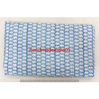 Elefant-Block-Druck-Kantha-Quilt, Blauer Handblock-Bettwäscheüberwurf, Dekorative Bettdecke Handgemachte Baumwollbettwäschetröster von Handmadeindia01