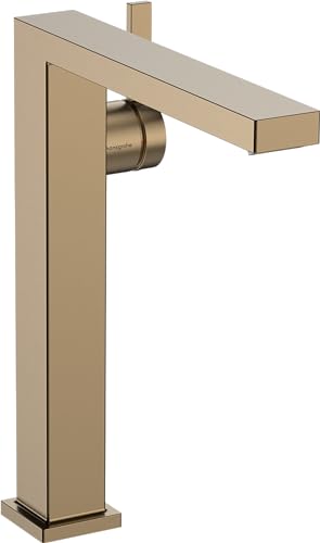 hansgrohe Tecturis E - Waschtischarmatur ohne Ablauf, energiesparend (CoolStart), Wasserhahn Bad mit Auslauf Höhe 240 mm, Mischbatterie Waschbecken wassersparend (EcoSmart+), Brushed Bronze von hansgrohe