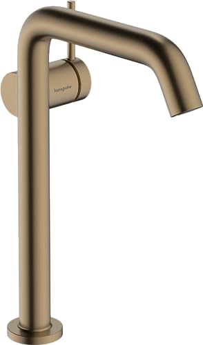 hansgrohe Tecturis S Fine - Waschtischarmatur ohne Ablauf, energiesparend (CoolStart), Wasserhahn Bad mit Auslauf Höhe 240mm, Mischbatterie Waschbecken wassersparend (EcoSmart+), Brushed Bronze von hansgrohe