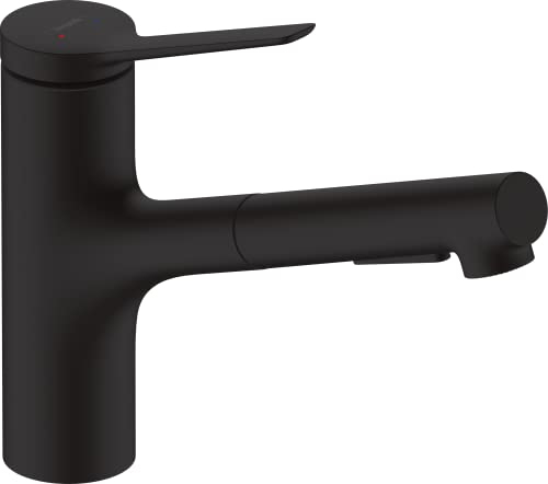 hansgrohe Zesis M33 - Küchenarmatur mit Brause ausziehbar, 2 Strahlarten, Wasserhahn Küche mit Auslaufhöhe 150 mm, Mischbatterie Küche 150° schwenkbar, Mattschwarz, 74800670 hansgrohe Zesis M33 - Küchenarmatur mit Brause ausziehbar, 2 Strahlarten, Wasserhahn Küche mit Auslaufhöhe 150 mm, Mischbatterie Küche 150° schwenkbar, Mattschwarz, 74800670 von hansgrohe