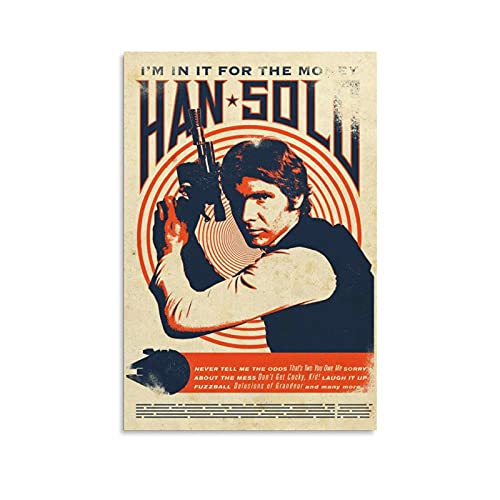 haocaitou Han Solo Leinwand-Kunst-Poster und Wand-Kunstdruck, modernes Familienschlafzimmerdekor, 20 x 30 cm von haocaitou