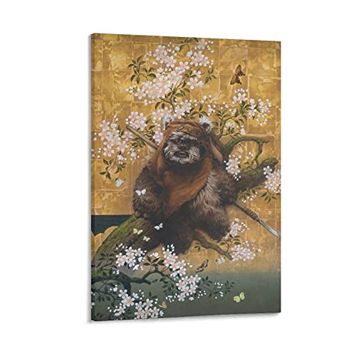 haocaitou Retro Wicket Ewoks Kunstdruck auf Leinwand, Motiv: Pflaumenblüte, 60 x 90 cm von haocaitou