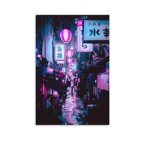 haocaitou Street Art Neon Japanische Nacht Leinwand-Kunst-Poster und Wand-Kunstdruck, modernes Familienschlafzimmerdekor, 50 x 75 cm von haocaitou