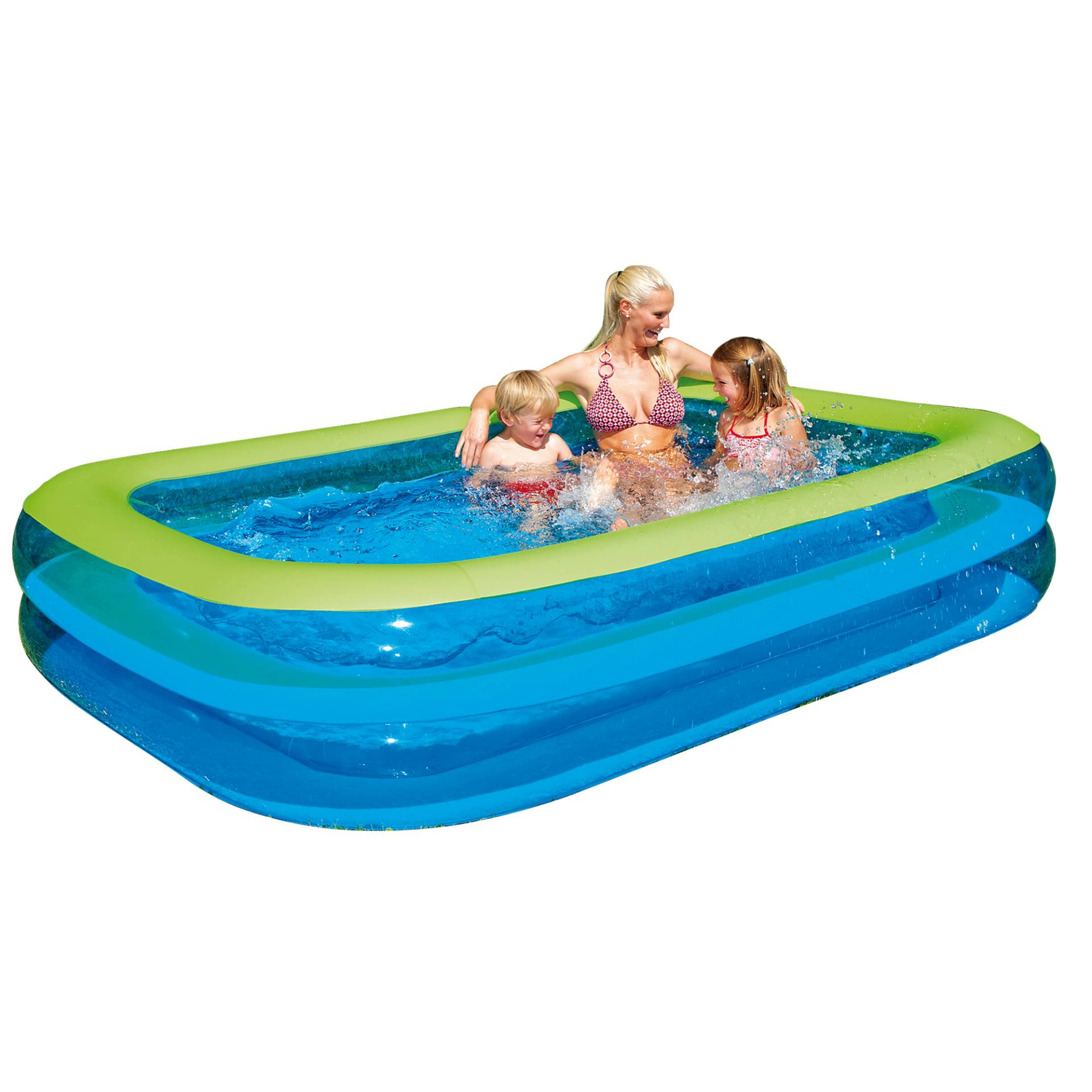 Happy People Planschbecken 'Family Pool' blau/grün 262 x 175 x 50 cm von happy people