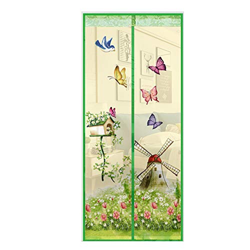 happyhouse009 Schmetterling Windmühle Garten Magnetvorhang Fliegenvorhang Tür Anti Fliegen Insekten freihändig Sommer Magnetvorhang Fenster Tür Fliegenvorhang grün 90 x 210 cm von happyhouse009