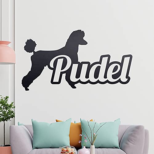 KIWISTAR Pudel mit Name Schrift Silhouette Wandtattoo in 6 Größen - Wandaufkleber Wall Sticker - Dekoration, Küche, Wohnzimmer, Schlafzimmer, Badezimmer von hauptsachebeklebt