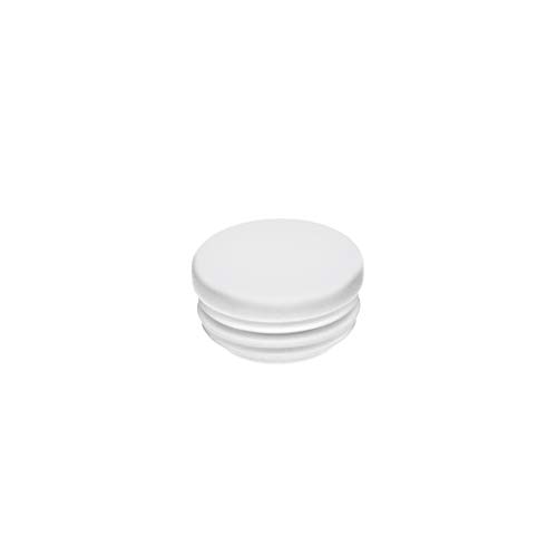 Rundstopfen 32 mm Weiß | 20 Stück | Kunststoff Lamellenstopfen Abdeckkappe von heego.tec