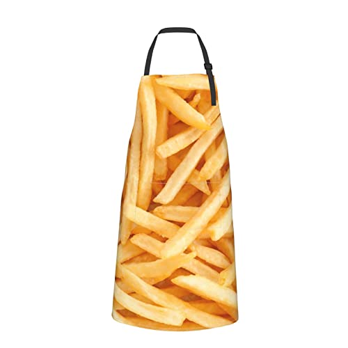 Werkschürze Pommes-Frites-Hintergrund BBQ Apron Personalisierte Latzschürze Lustigem Küchen-Schürze Für BBQ, Kochen, Cafe, 70X84Cm von hefeishinaiwaishangmaoyouxiangongsi.