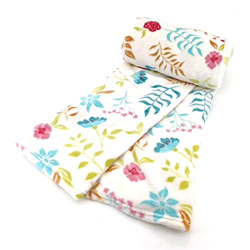 heimtexland ® Sommer Wohndecke Flanell Decke Bunt Blumen Mädchen Picknick Kuscheldecke 150x200 Typ812 Blüten Bunt von heimtexland