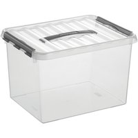 helit Aufbewahrungsbox "the q-line", mit Deckel u. Tragegriff, 22 Liter, transparent von helit