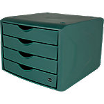 Helit Schubladenbox mit 4 Schubladen The Green Chameleon A4 Kunststoff Grün 215 x 265 x 332 mm von helit