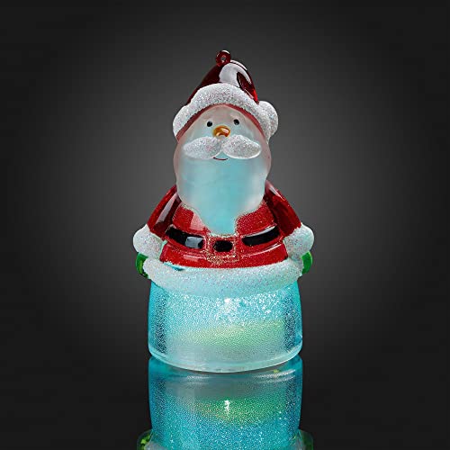 Hellum LED Figur Weihnachtsmann, beleuchtet RGB bunt, Deko Winter Weihnachten, Batterie (inkl.) 522921 von hellum