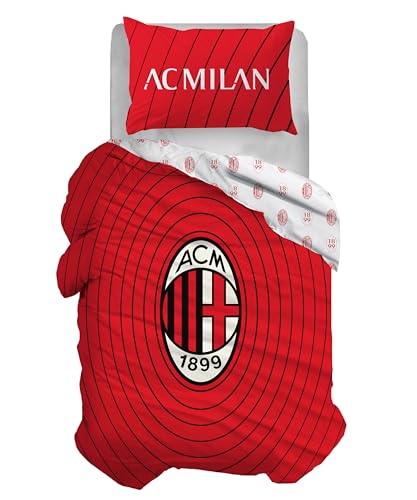 AC Milan Bettwäsche-Set für Einzelbett, offizielles Produkt, 100% Baumwolle von ACM 1899