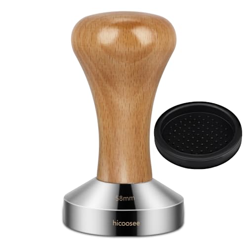 Espresso Tamper, hicoosee 58mm Kaffee Tamper aus Edelstahl Espresso Stempel für Kaffeemaschine Siebträger von hicoosee