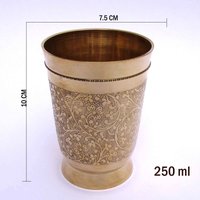 Messingglas - Messingbecher, Trinkglas, Massives Messingglas, Schwerer Lebenslanger Becher, 250 Ml Wasserglas, Antik-/Vintage-Glas von hindustancrafts