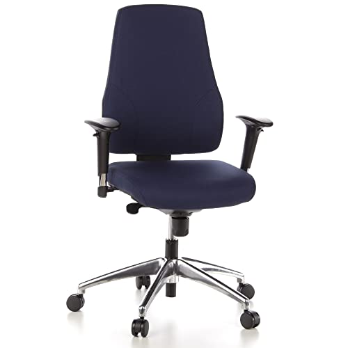 hjh OFFICE 608010 Profi Bürostuhl PRO-TEC 200 Stoff Blau Drehstuhl ergonomisch, Arm- & Rückenlehne höhenverstellbar von hjh OFFICE