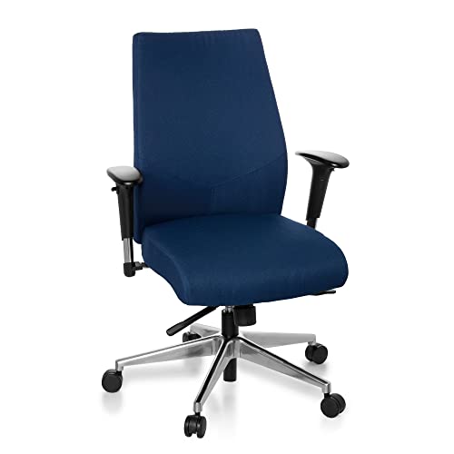 hjh OFFICE 608710 Profi Bürostuhl PRO-TEC 250 Stoff Dunkelblau Drehstuhl ergonomisch, Sitztiefe & Armlehnen verstellbar von hjh OFFICE