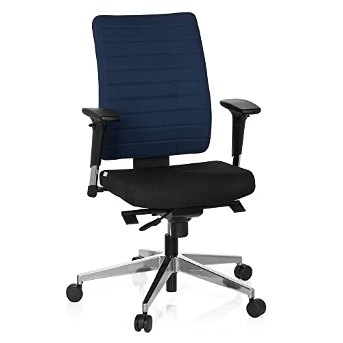 hjh OFFICE 608815 Bürostuhl PRO-TEC 350 Stoff Schwarz/Blau Bürodrehstuhl ergonomisch, Rückenlehne & Armlehnen verstellbar von hjh OFFICE