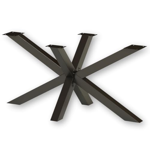 holz4home® Tischgestell Hora Spider I Maße: 150 x 75 x 72 cm I Schwarz Pulverbeschichtet I Tischbeine für Esstisch aus Stahl I Schwerlast Massiv Rahmen I X-Gestell holz4home® Tischgestell Hora Spider I Maße: 150 x 75 x 72 cm I Schwarz Pulverbeschichtet I Tischbeine für Esstisch aus Stahl I Schwerlast Massiv Rahmen I X-Gestell von holz4home