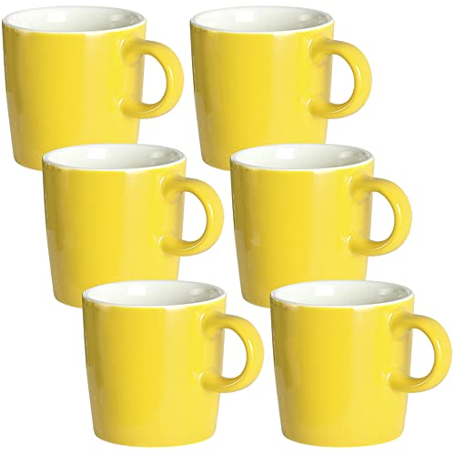 homEdge Mini Pro Espressotasse, 113.4 g / 120 ml, winzige Keramik-Kaffeetassen, Demitasse für Espresso, Tee, 6er-Set, Gelb von homEdge