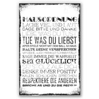 Wall-Art Wandbild "Hausordnung", Natur, Hartschaum Wandschild Spruch von Wall-Art