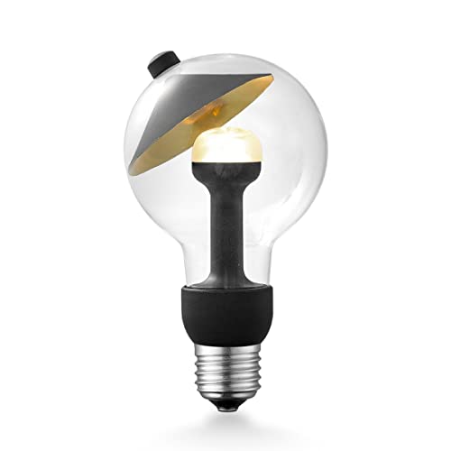 Home Sweet Home Designer LED Leuchtmittel Move Me | E27 | G80 Cone LED-Lampe | Schwarz/Gold | Mit verstellbarem Diffusor | 3W 220lm | warmweißes Licht | für E27-Fassungen von home sweet home collection