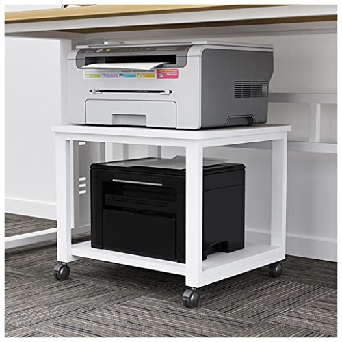 2-Tier Drucker Stand Desktop Stand Mobile Drucker Stand Mit Verriegelbaren Rollen Multi-Purpose Schreibtisch Organizer Für Home Office Lagerung Und Organisation (Color : F, S : 50x40x35cm)