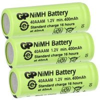 3x GP Akku 2/3 aaa 1,2V / 400mAh GP 40AAAM Micro NiMH Akku Höhe 29,7mm von GP