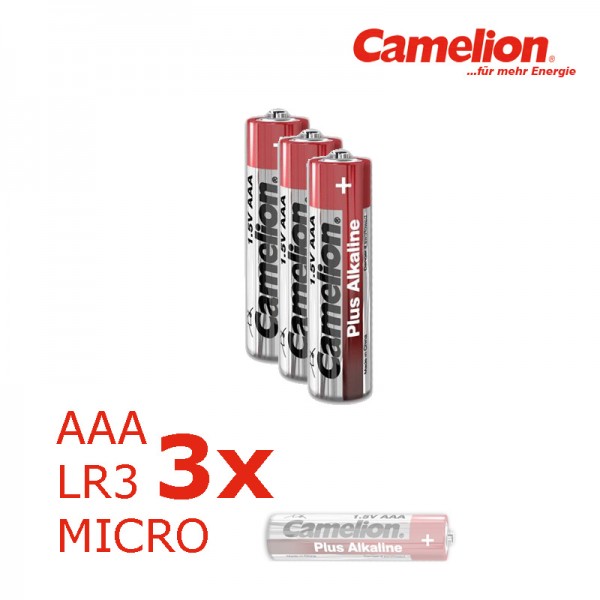 3 x Batterie Micro AAA LR3 1,5V PLUS Alkaline - Leistung auf Dauer ... von Camelion