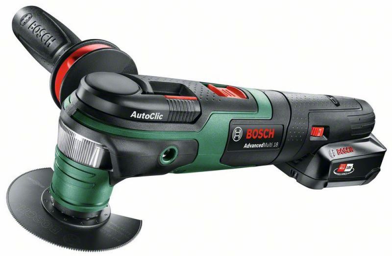 Bosch Akku-Multifunktionswerkzeug AdvancedMulti 18, mit 1 x PBA 18V 2.5 Ah Akku 0603104001 von BOSCH grün