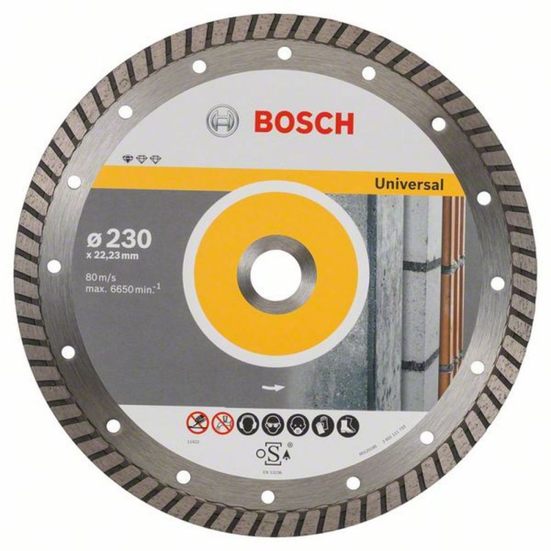 Bosch Diamanttrennscheibe Standard for Universal Turbo, 230x22,23x2,5x10 mm, 10er-Pack 2608603252 von BOSCH-Zubehör