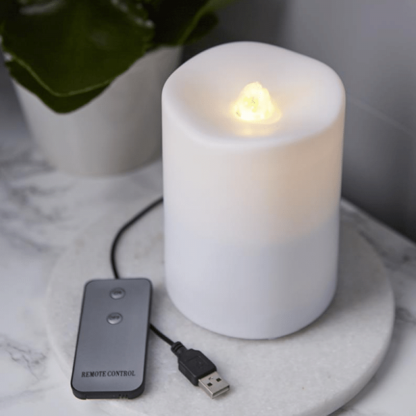 LED Dekokerze/Brunnen "Quelle des Feuers" - warmweiß - USB/Batterie... von StarTrading