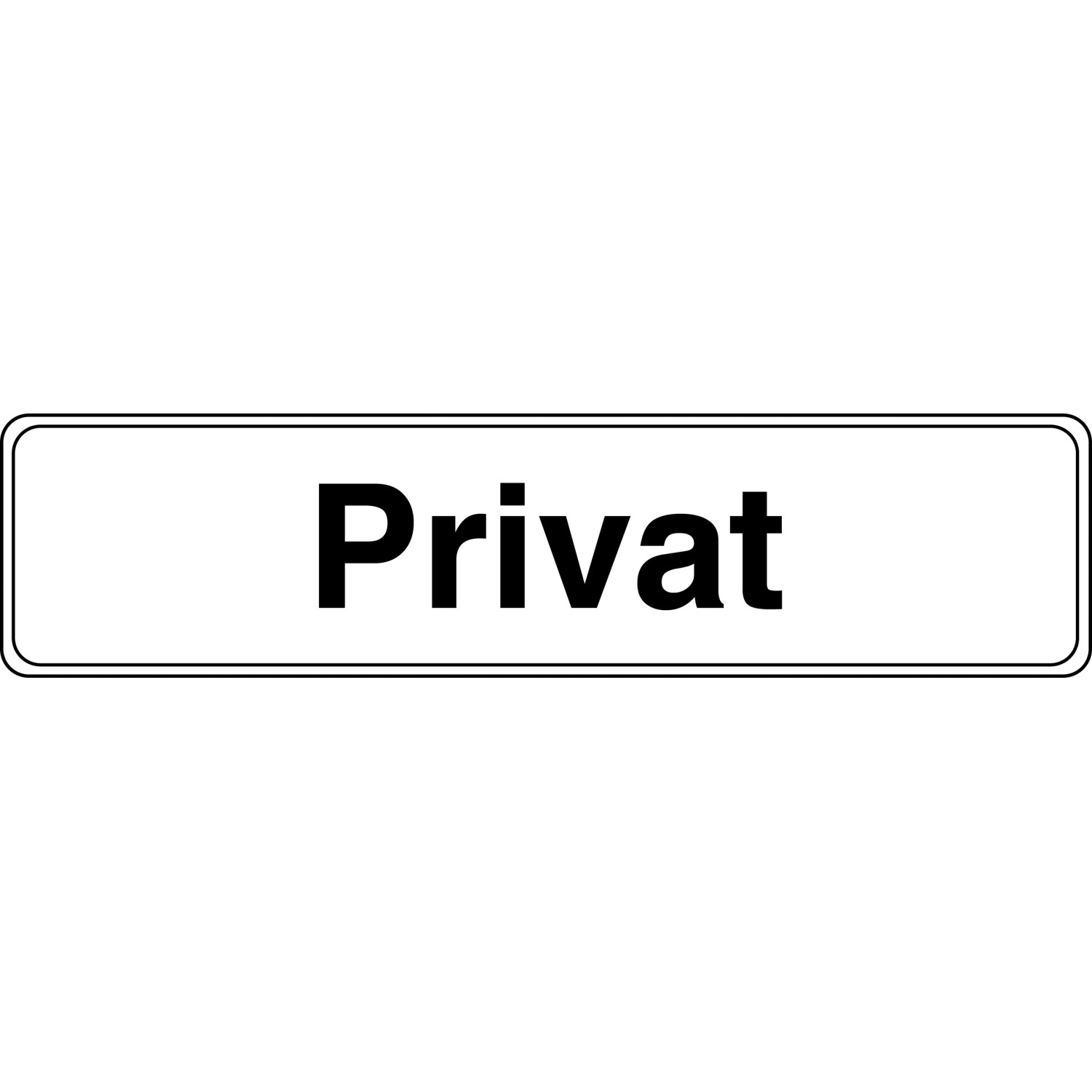 Signum Safety Signs Tür-/Hinweisschild Privat 4,8 cm x 20 cm Weiß von Pinter Signum SSS
