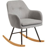 Stuhl hellgrau schwarz lackiert natur Stoff Eisen Echtholz B/H/T: ca. 71x76x70 cm von Wohnling