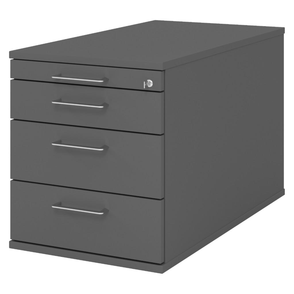bümö Rollcontainer, Graphit, Holzwerkstoff, Nachbildung, 4 Schubladen, Rechteckig, 42.8x51.2x80 cm, FSC Mix, Arbeitszimmer, Container bümö Rollcontainer, Graphit, Holzwerkstoff, Nachbildung, 4 Schubladen, Rechteckig, 42.8x51.2x80 cm, FSC Mix, Arbeitszimmer, Container von bümö