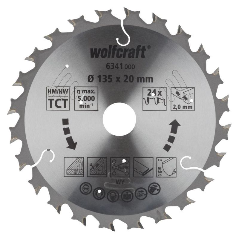 wolfcraft 1 Akku-Kreissägeblatt HM ø135x20 mm - 6341000 von wolfcraft